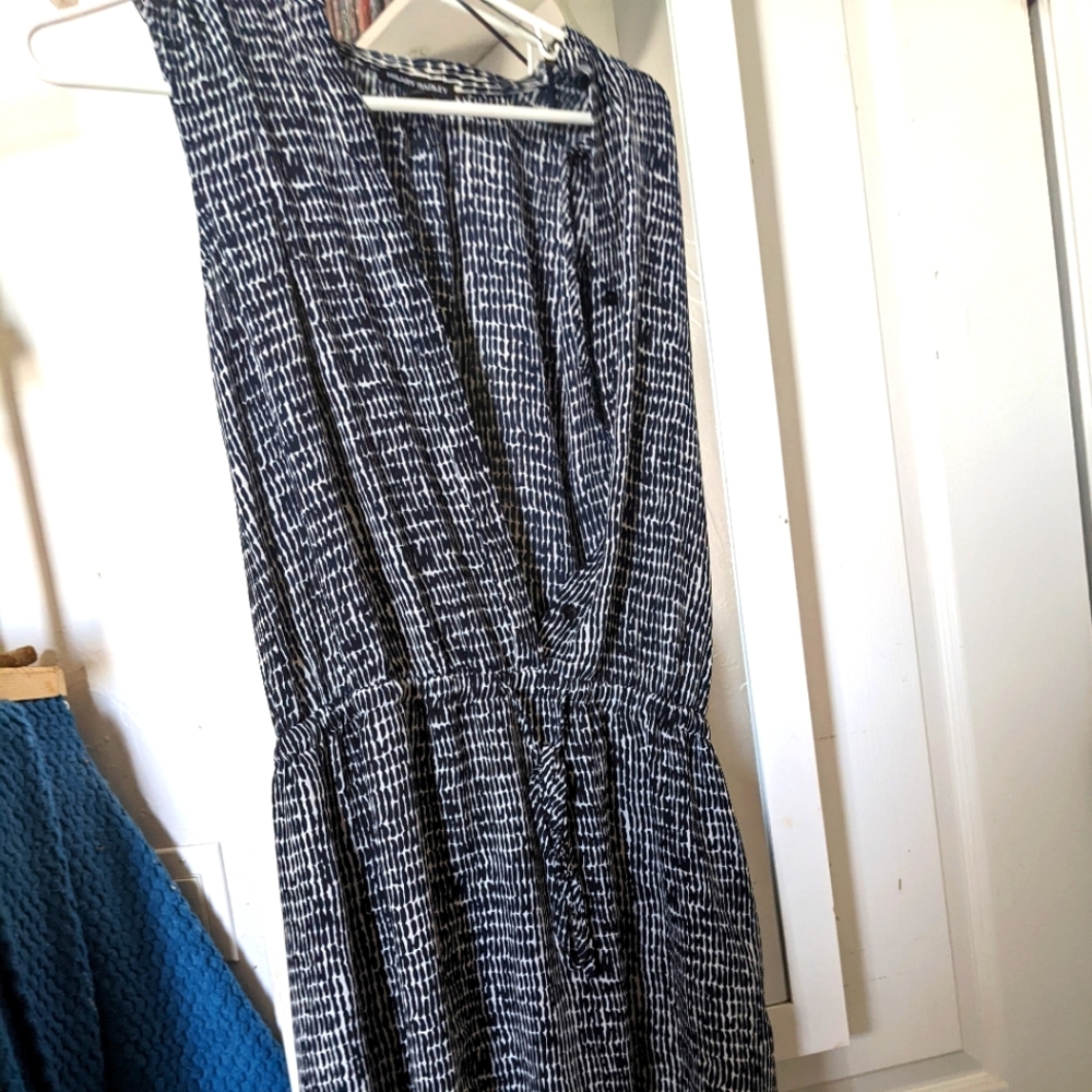 Hillary Radley sleeveless, dark blue dress